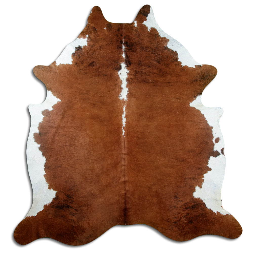 Exotisch gestromtes Kuhfell, ca. 220 × 210 cm, von oben fotografiert: genau das Fell, das Sie erhalten