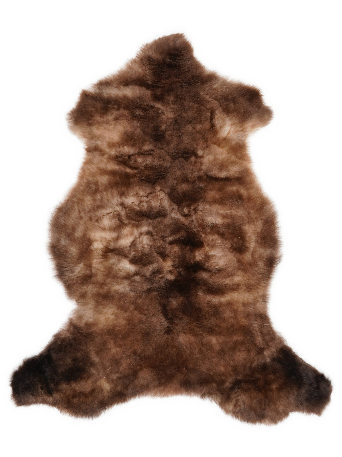 Mehrfarbiges britisches Lammfell, ca. 110 × 60 cm, von oben fotografiert: genau das Fell, das Sie erhalten