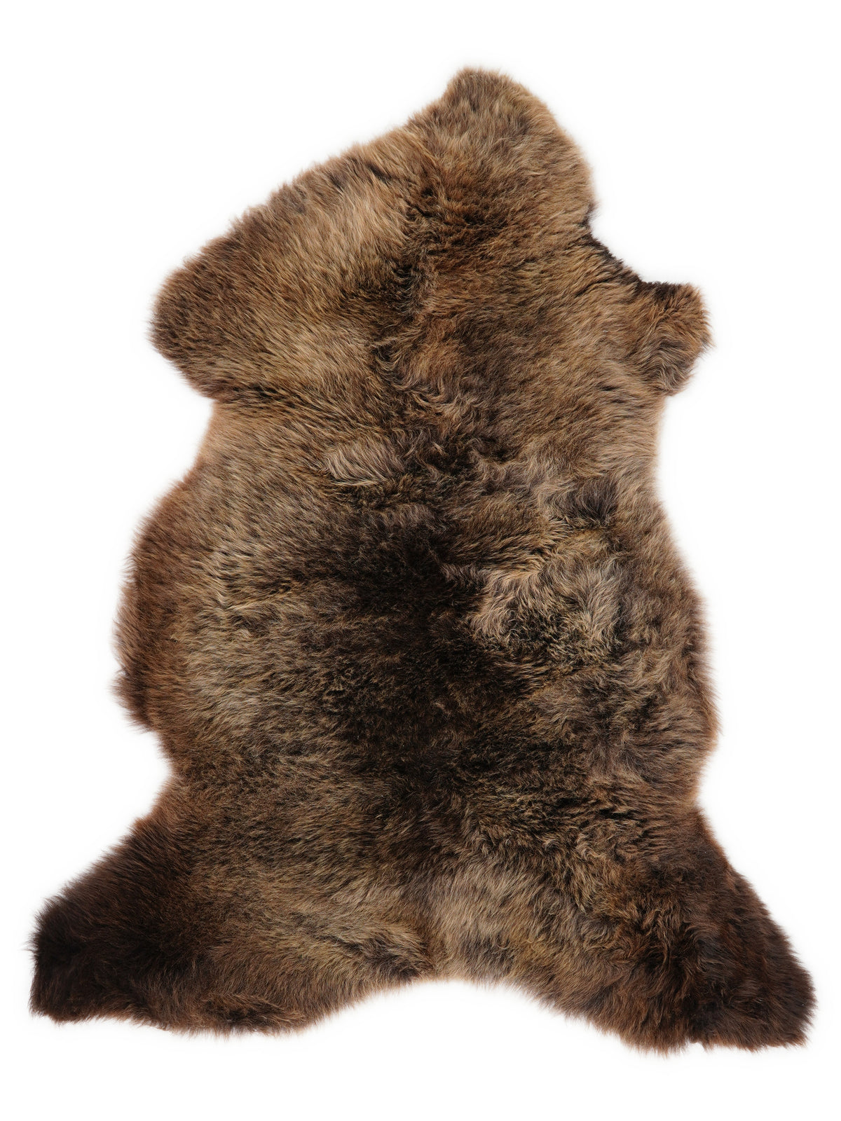 Mehrfarbiges britisches Lammfell, ca. 105 × 60 cm, von oben fotografiert: genau das Fell, das Sie erhalten