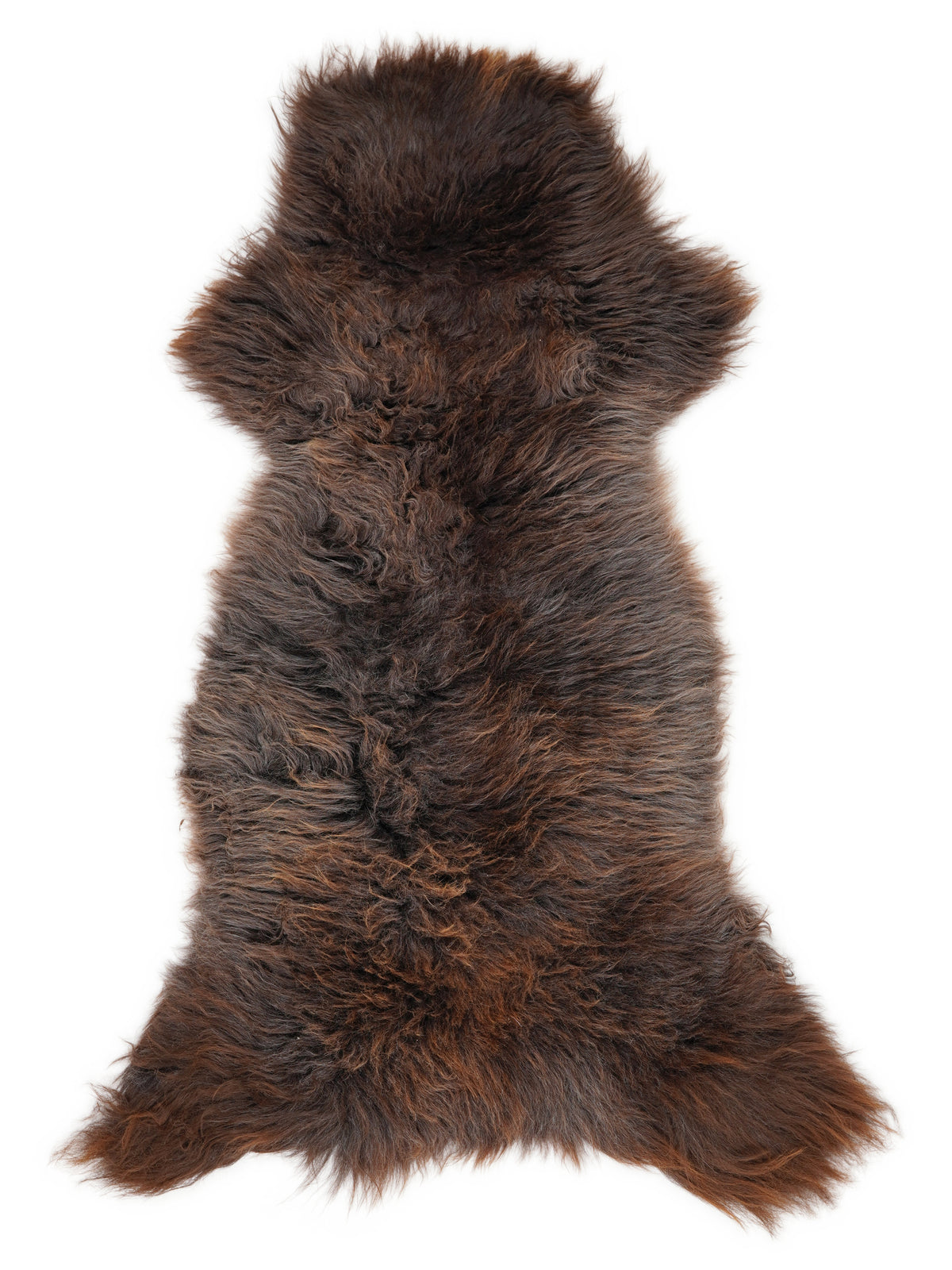 Mehrfarbiges britisches Schaffell, ca. 140 × 60 cm, von oben fotografiert: genau das Fell, das Sie erhalten