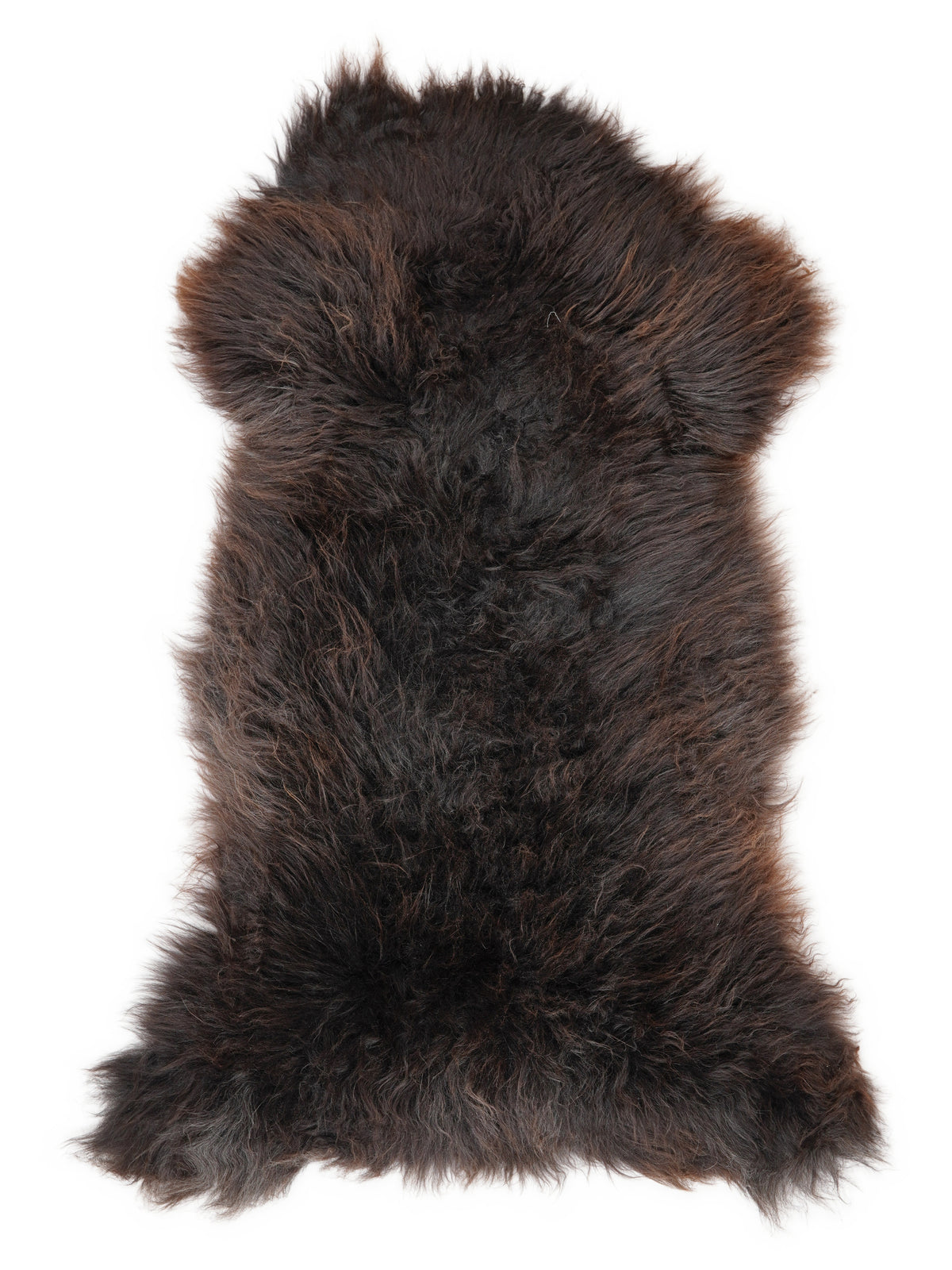 Mehrfarbiges britisches Lammfell, ca. 130 × 65 cm, von oben fotografiert: genau das Fell, das Sie erhalten