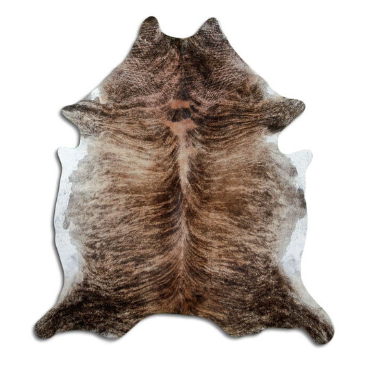 Exotisch gestromtes Kuhfell, ca. 220 × 200 cm, von oben fotografiert: genau das Fell, das Sie erhalten