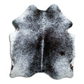 Salt & Pepper Kuhfell, ca. 170 × 140 cm, von oben fotografiert: genau das Fell, das Sie erhalten