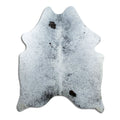 Salt & Pepper Kuhfell, ca. 180 × 150 cm, von oben fotografiert: genau das Fell, das Sie erhalten