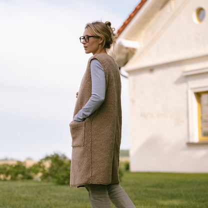 Merino Weste ''Sea'' Beige