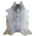 Salt & Pepper Kuhfell, ca. 230 × 190 cm, von oben fotografiert: genau das Fell, das Sie erhalten