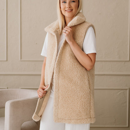 Merino Weste ''Wave'' Beige