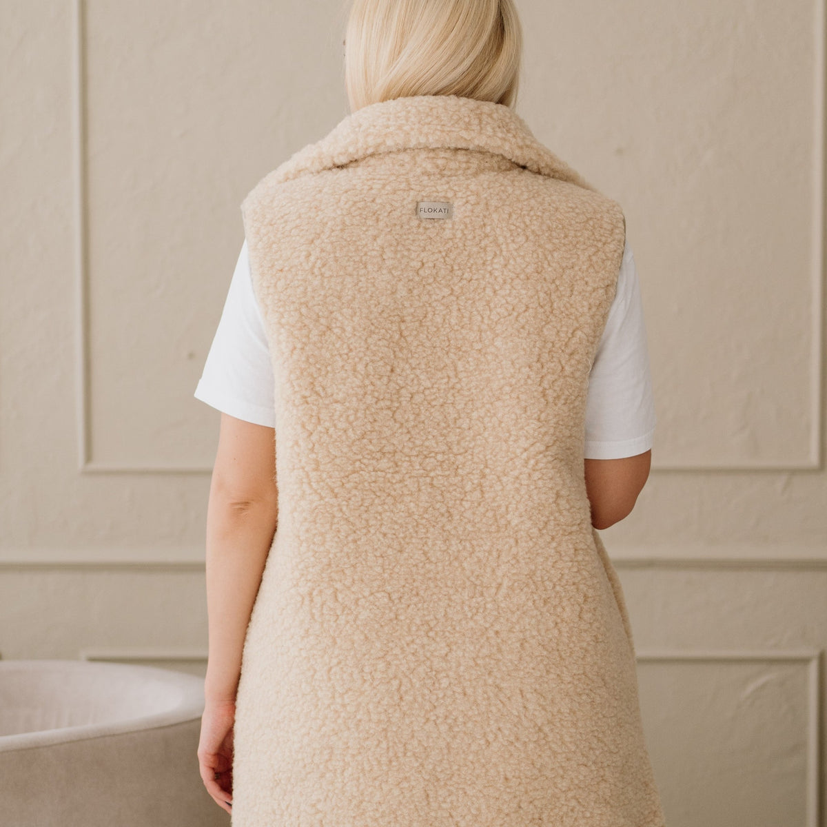 Merino Weste ''Wave'' Beige