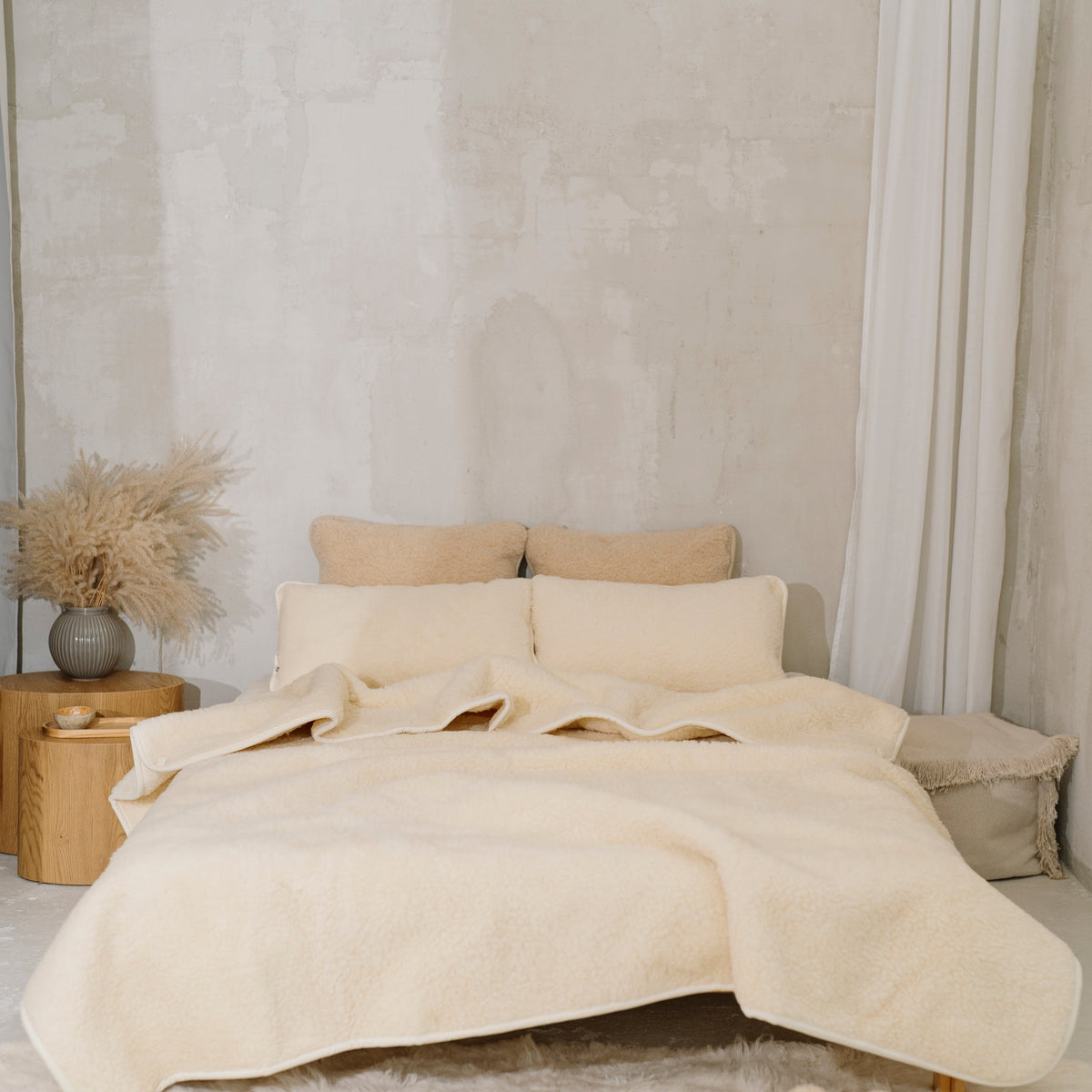 Wolldecke „Marzipan“ aus Merinowolle | einlagig