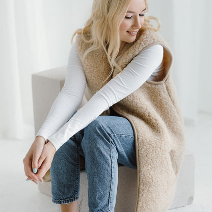 Merino Weste ''Pearl'' Beige