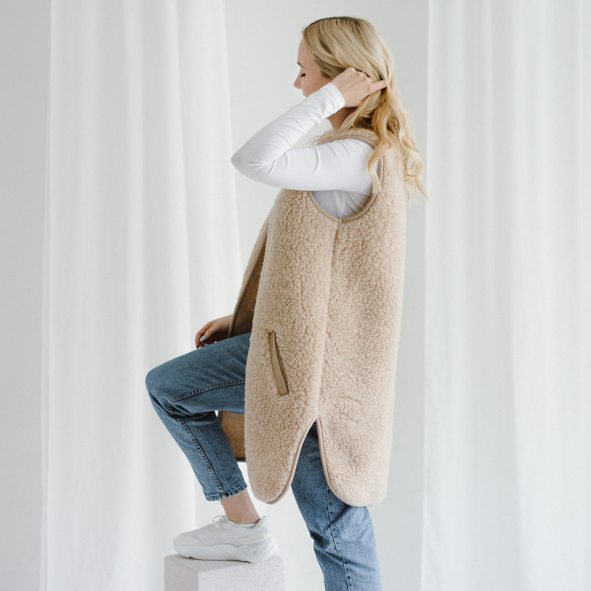 Merino Weste ''Pearl'' Beige
