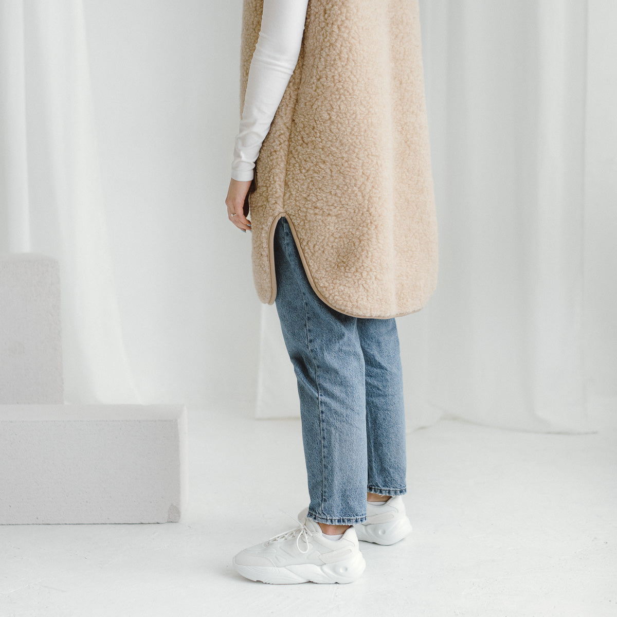 Merino Weste ''Pearl'' Beige
