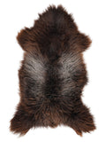 Mehrfarbiges britisches Schaffell, ca. 130 × 65 cm, von oben fotografiert: genau das Fell, das Sie erhalten
