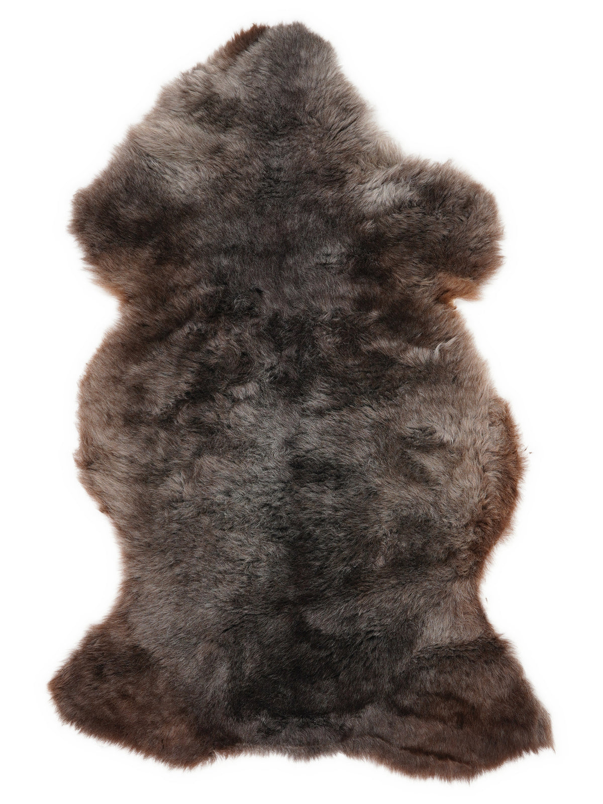 Mehrfarbiges britisches Lammfell, ca. 110 × 60 cm, von oben fotografiert: genau das Fell, das Sie erhalten