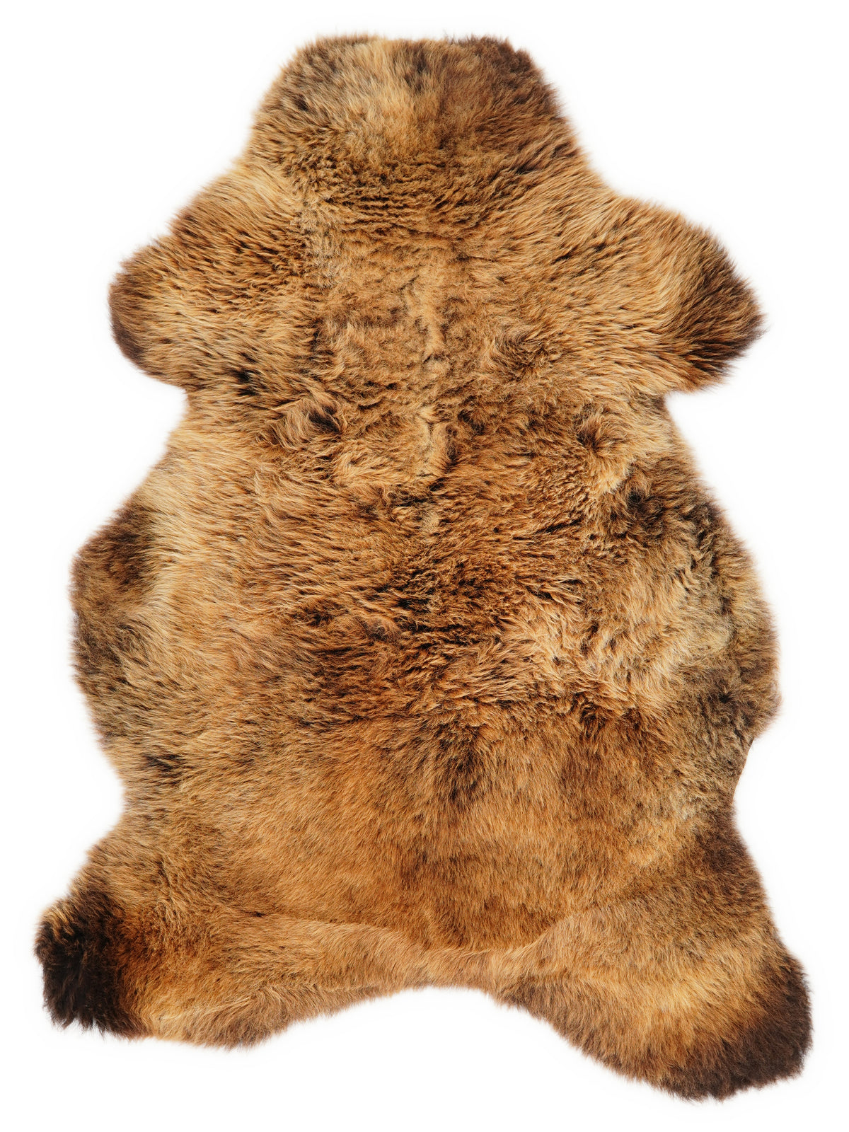 Mehrfarbiges britisches Lammfell, ca. 110 × 65 cm, von oben fotografiert: genau das Fell, das Sie erhalten