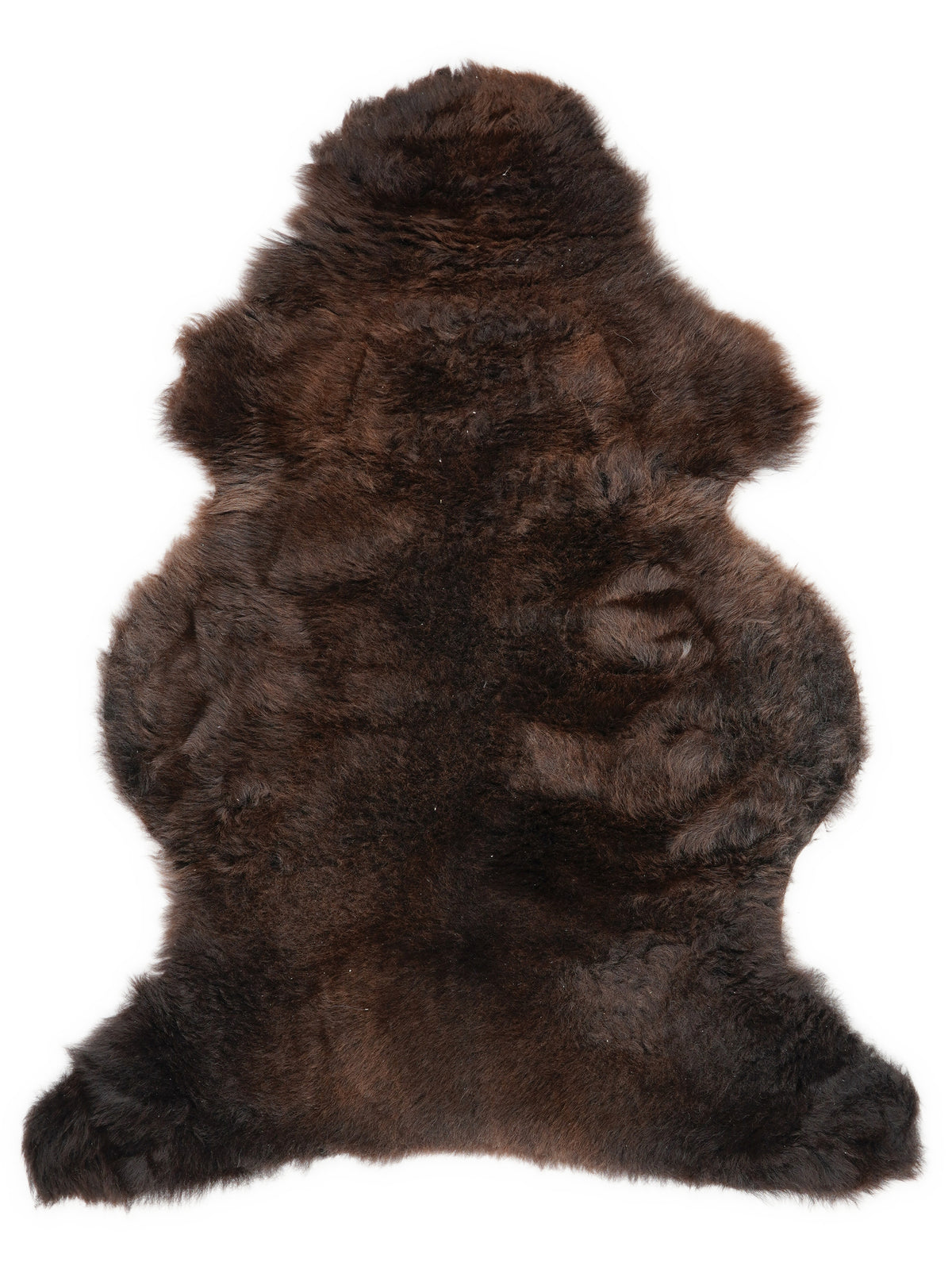 Braunes Lammfell, ca. 110 × 65 cm, von oben fotografiert: genau das Fell, das Sie erhalten