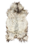 Graues isländisches Schaffell, ca. 125 × 65 cm, von oben fotografiert: genau das Fell, das Sie erhalten
