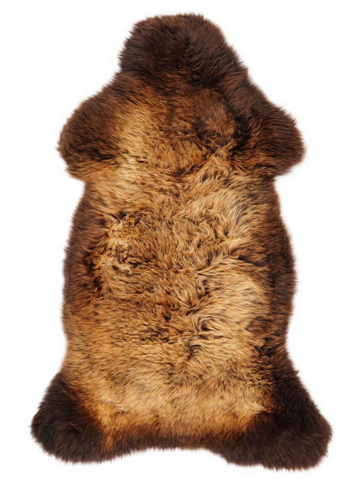 Mehrfarbiges britisches Lammfell, ca. 120 × 60 cm, von oben fotografiert: genau das Fell, das Sie erhalten