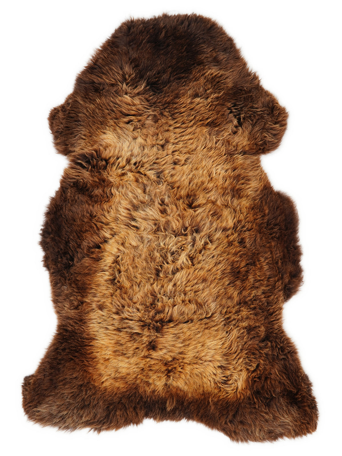 Mehrfarbiges britisches Lammfell, ca. 140 × 75 cm, von oben fotografiert: genau das Fell, das Sie erhalten