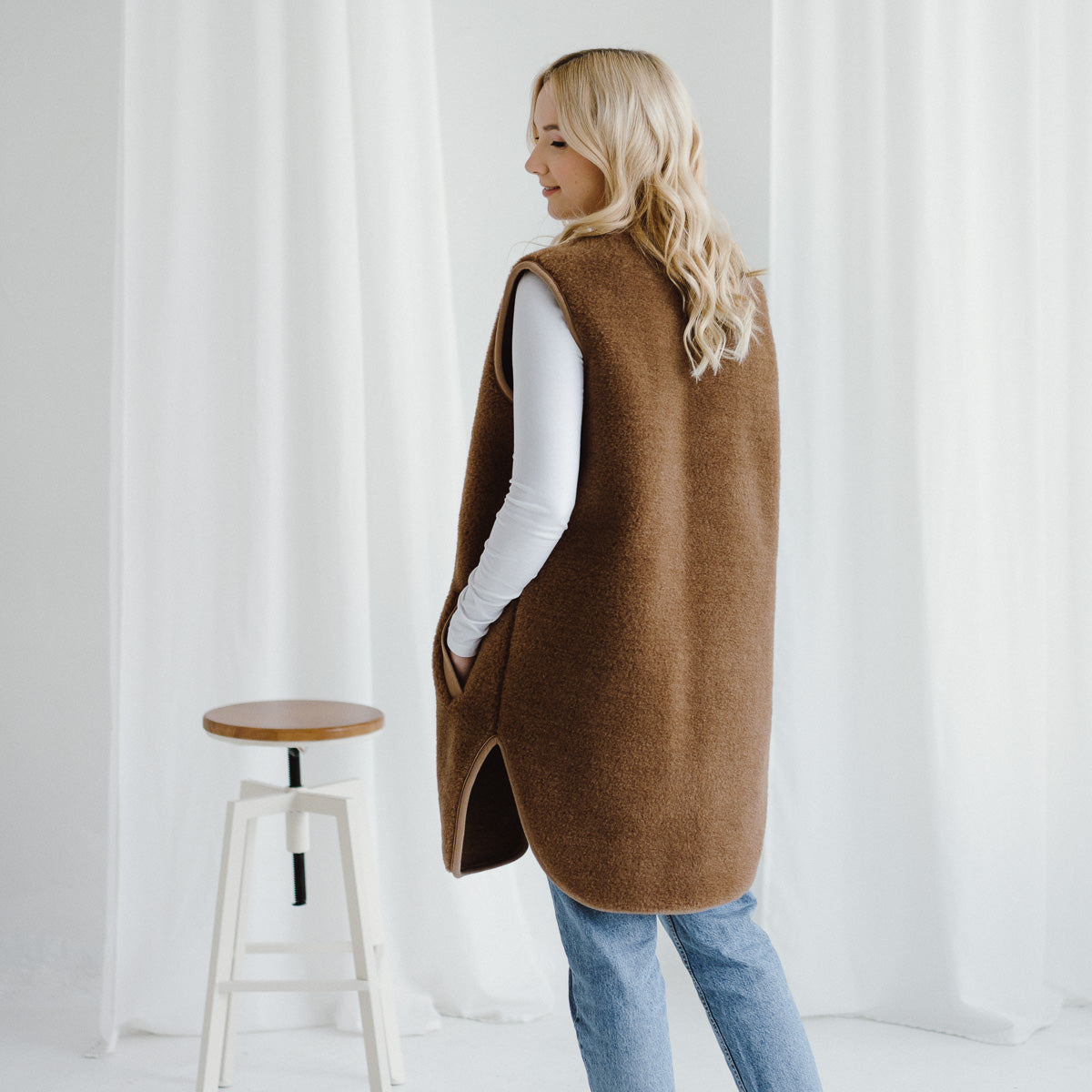 Merino Weste ''Pearl'' Dunkelbraun