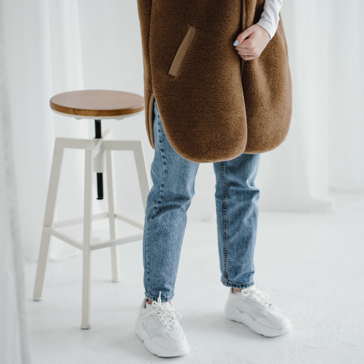Merino Weste ''Pearl'' Dunkelbraun