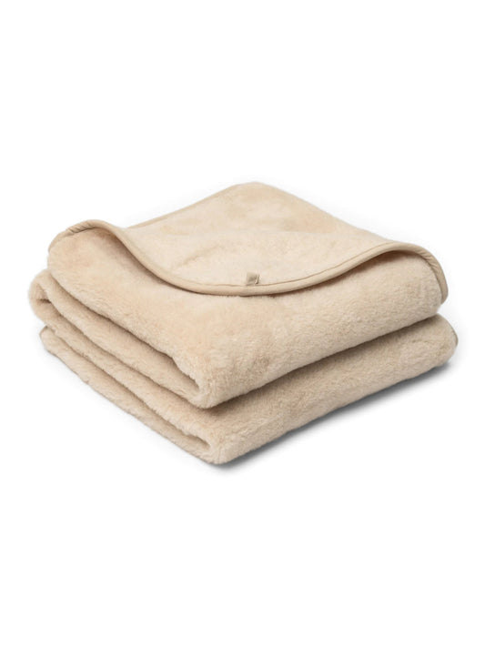 Wolldecke „Kaschmir“ aus Kaschmir & Merinowolle Beige | zweilagig