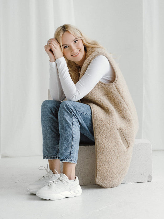 Merino Weste ''Pearl'' Beige