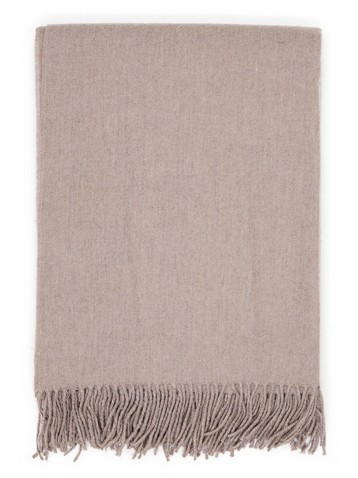 Plaid „Fjord“ in Taupe, gefaltet