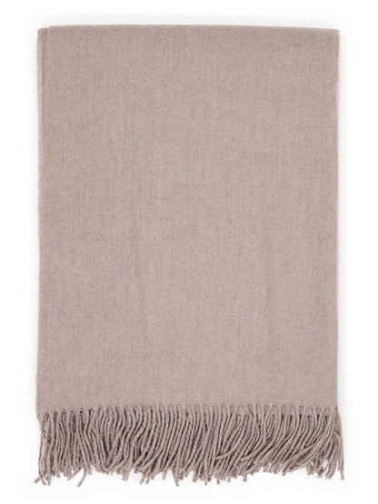 Plaid „Fjord“ in Taupe, gefaltet